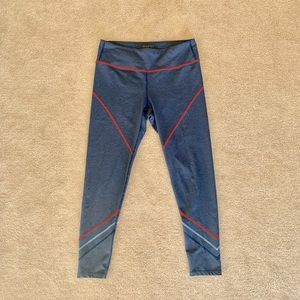 Marine Layer navy blue leggings with red and blue stitching